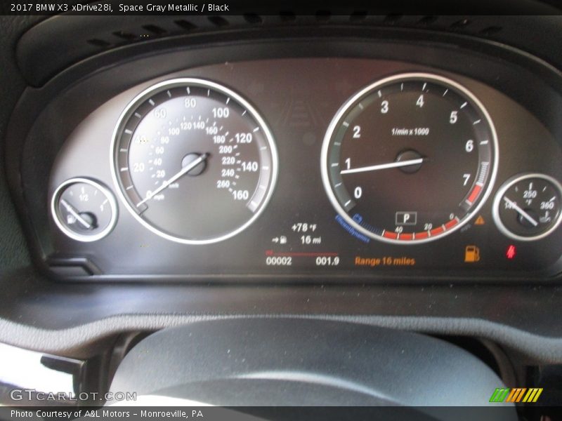 Space Gray Metallic / Black 2017 BMW X3 xDrive28i