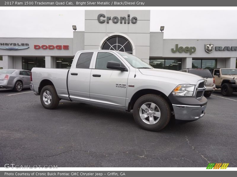 Bright Silver Metallic / Black/Diesel Gray 2017 Ram 1500 Tradesman Quad Cab