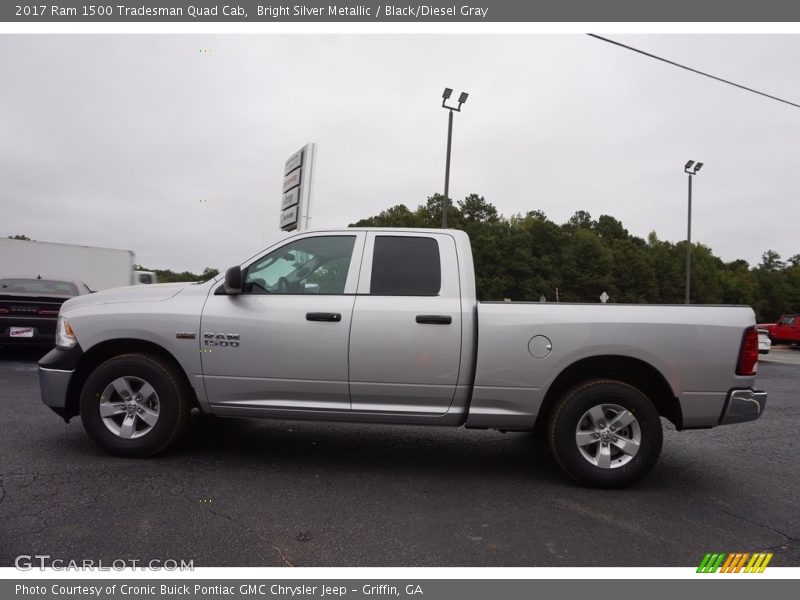 Bright Silver Metallic / Black/Diesel Gray 2017 Ram 1500 Tradesman Quad Cab
