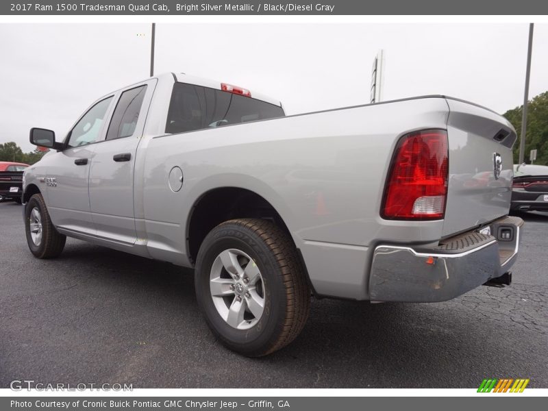 Bright Silver Metallic / Black/Diesel Gray 2017 Ram 1500 Tradesman Quad Cab