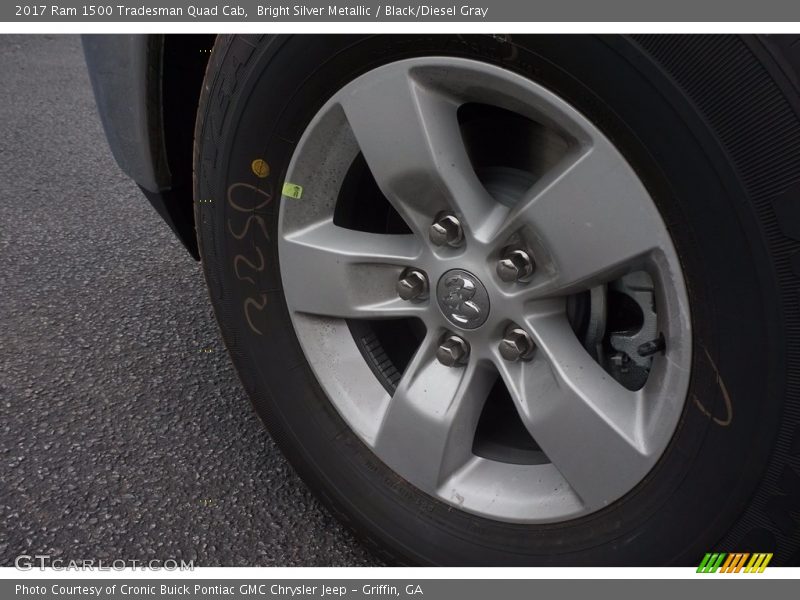 Bright Silver Metallic / Black/Diesel Gray 2017 Ram 1500 Tradesman Quad Cab
