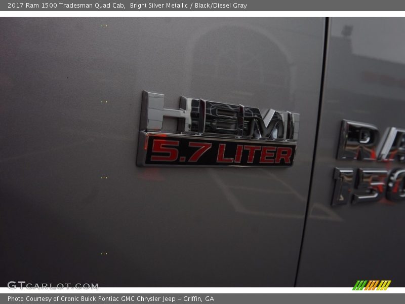Bright Silver Metallic / Black/Diesel Gray 2017 Ram 1500 Tradesman Quad Cab