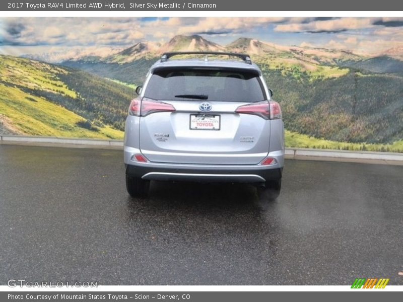 Silver Sky Metallic / Cinnamon 2017 Toyota RAV4 Limited AWD Hybrid