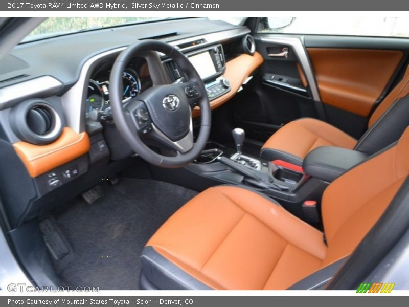 Silver Sky Metallic / Cinnamon 2017 Toyota RAV4 Limited AWD Hybrid
