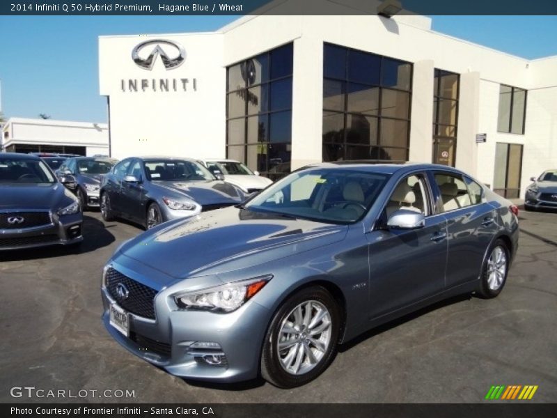 Hagane Blue / Wheat 2014 Infiniti Q 50 Hybrid Premium
