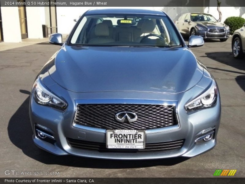 Hagane Blue / Wheat 2014 Infiniti Q 50 Hybrid Premium