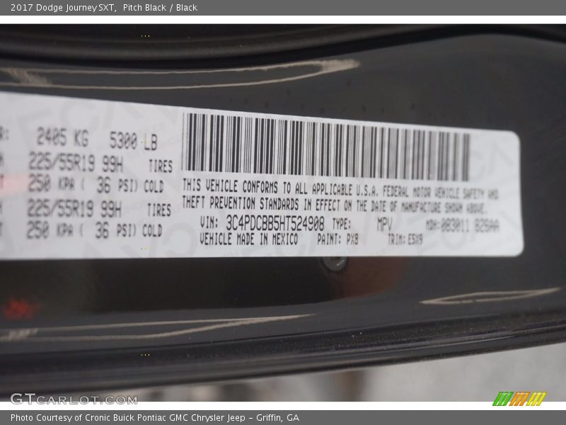 Pitch Black / Black 2017 Dodge Journey SXT