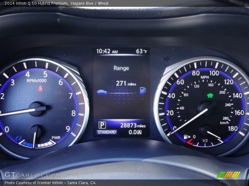 Hagane Blue / Wheat 2014 Infiniti Q 50 Hybrid Premium