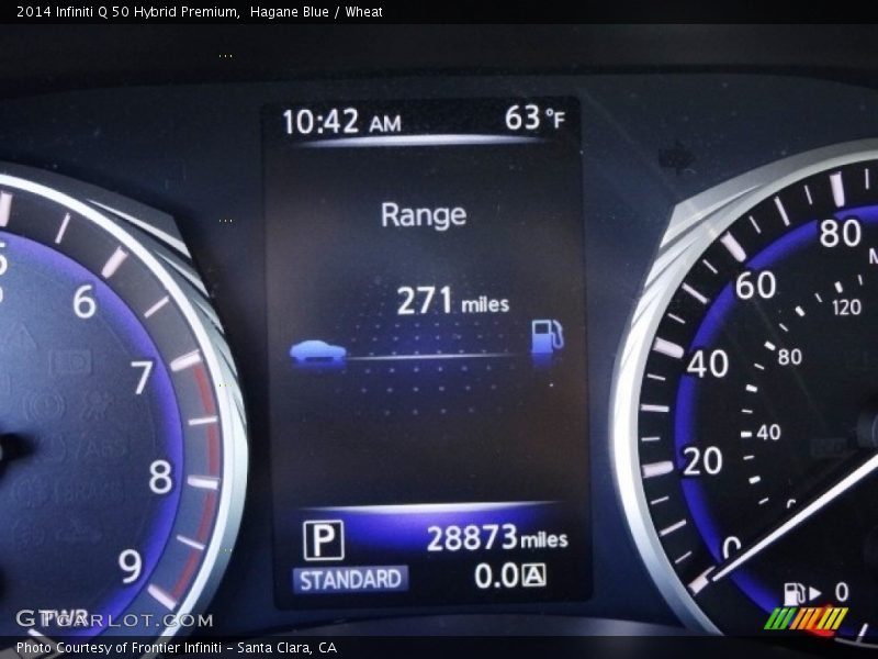 Hagane Blue / Wheat 2014 Infiniti Q 50 Hybrid Premium