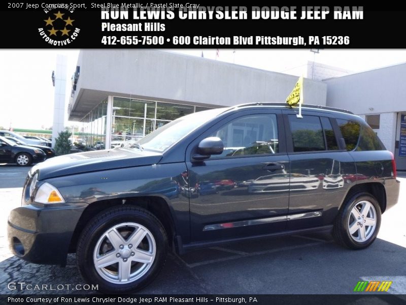 Steel Blue Metallic / Pastel Slate Gray 2007 Jeep Compass Sport