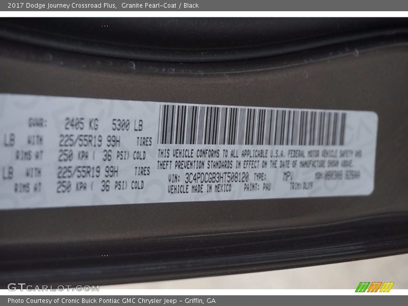 Granite Pearl-Coat / Black 2017 Dodge Journey Crossroad Plus