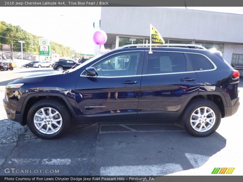 True Blue Pearl / Black 2016 Jeep Cherokee Latitude 4x4
