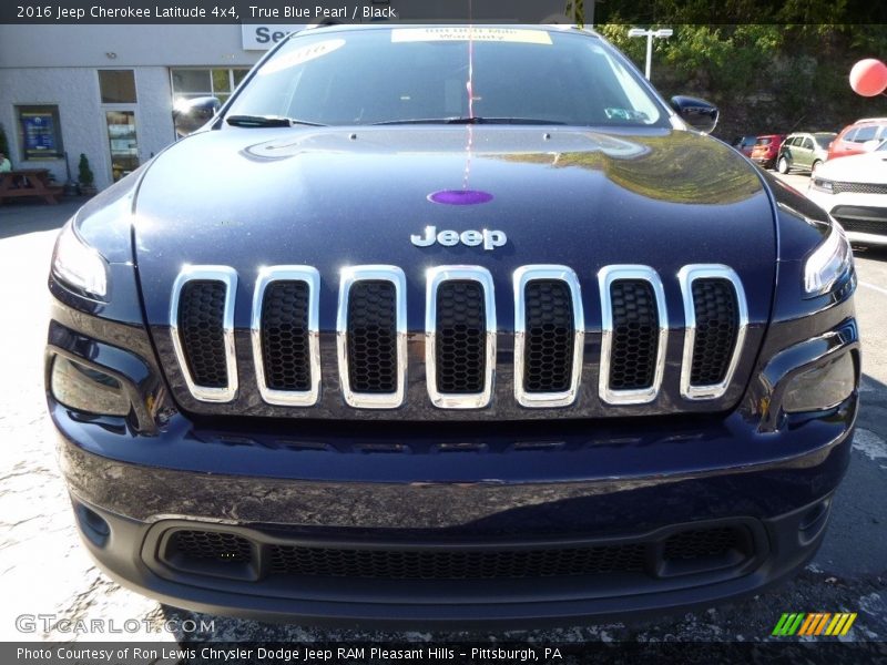 True Blue Pearl / Black 2016 Jeep Cherokee Latitude 4x4