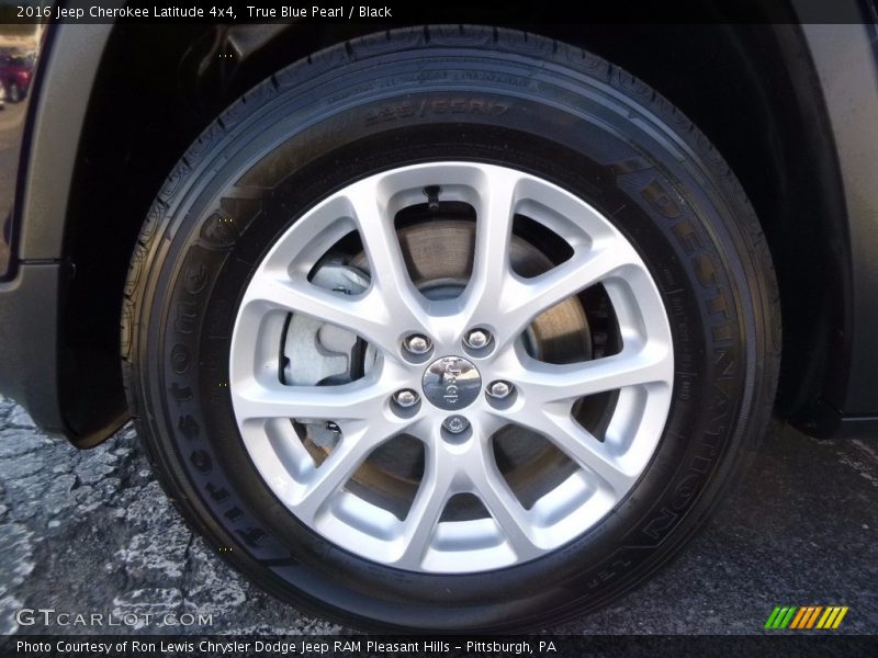 True Blue Pearl / Black 2016 Jeep Cherokee Latitude 4x4