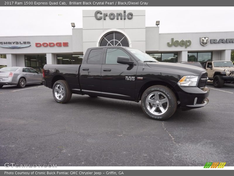 Brilliant Black Crystal Pearl / Black/Diesel Gray 2017 Ram 1500 Express Quad Cab