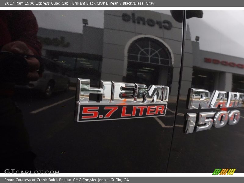 Brilliant Black Crystal Pearl / Black/Diesel Gray 2017 Ram 1500 Express Quad Cab