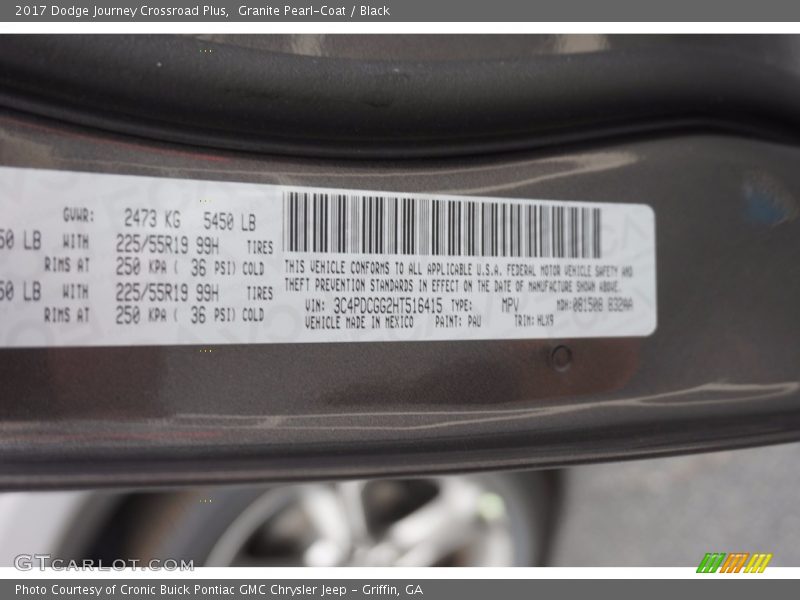 Granite Pearl-Coat / Black 2017 Dodge Journey Crossroad Plus