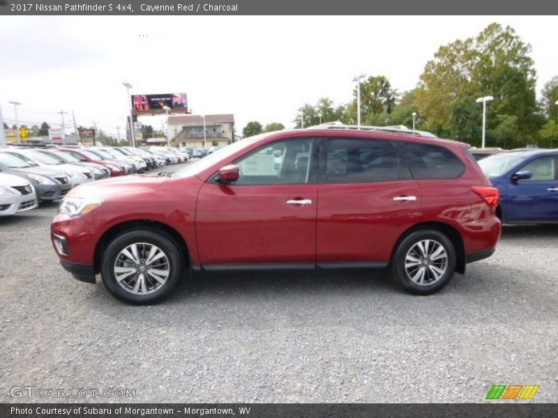 Cayenne Red / Charcoal 2017 Nissan Pathfinder S 4x4