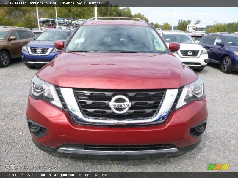 Cayenne Red / Charcoal 2017 Nissan Pathfinder S 4x4