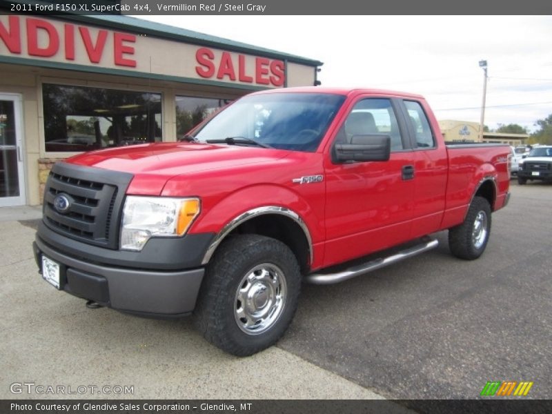 Vermillion Red / Steel Gray 2011 Ford F150 XL SuperCab 4x4