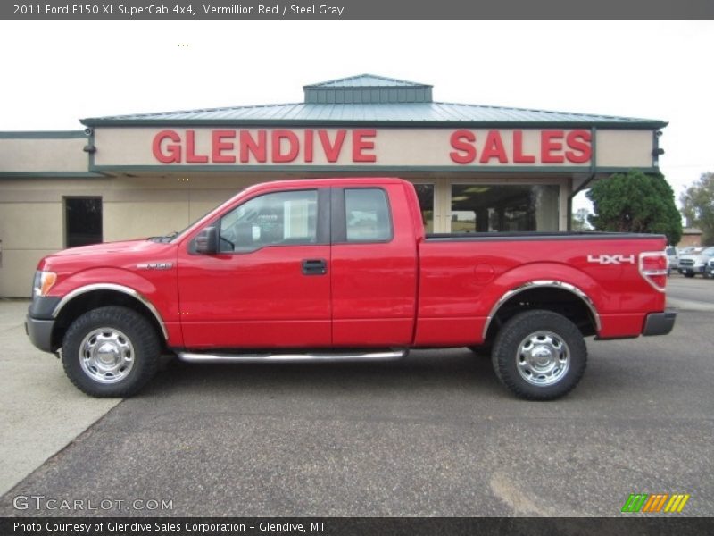 Vermillion Red / Steel Gray 2011 Ford F150 XL SuperCab 4x4