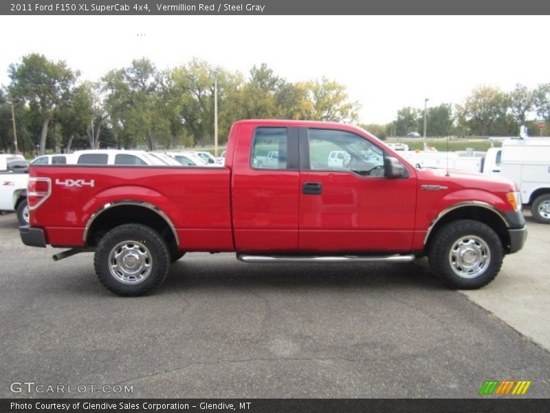 Vermillion Red / Steel Gray 2011 Ford F150 XL SuperCab 4x4