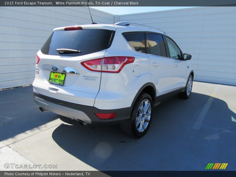 White Platinum Metallic Tri-Coat / Charcoal Black 2015 Ford Escape Titanium