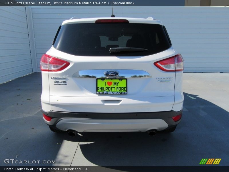 White Platinum Metallic Tri-Coat / Charcoal Black 2015 Ford Escape Titanium