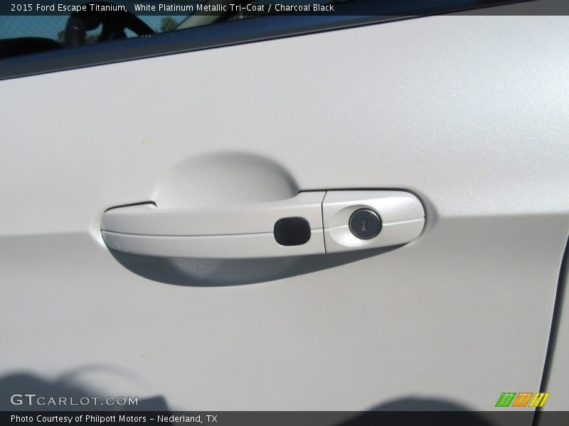 White Platinum Metallic Tri-Coat / Charcoal Black 2015 Ford Escape Titanium