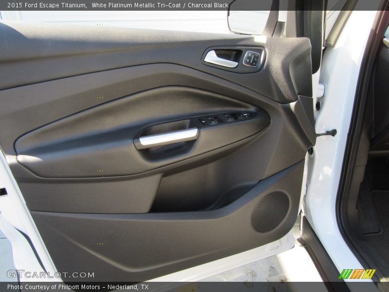 White Platinum Metallic Tri-Coat / Charcoal Black 2015 Ford Escape Titanium