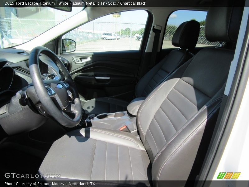 White Platinum Metallic Tri-Coat / Charcoal Black 2015 Ford Escape Titanium