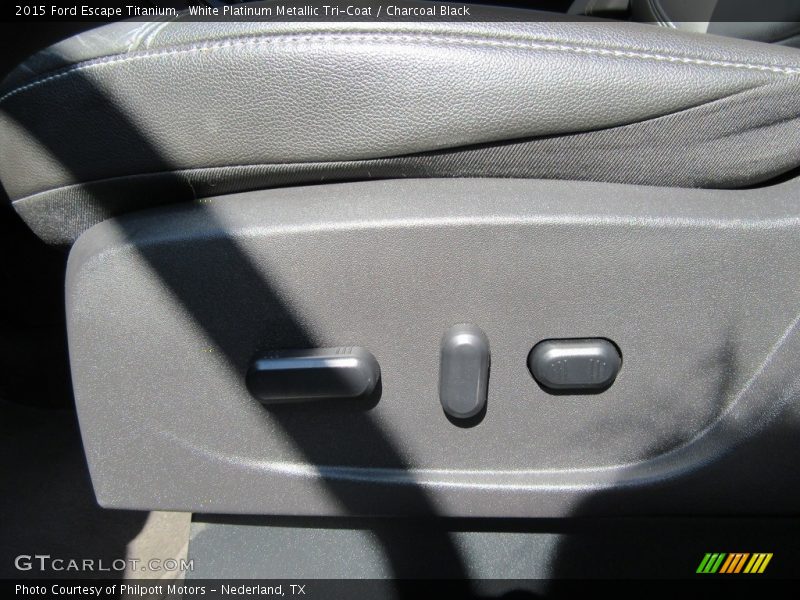 White Platinum Metallic Tri-Coat / Charcoal Black 2015 Ford Escape Titanium