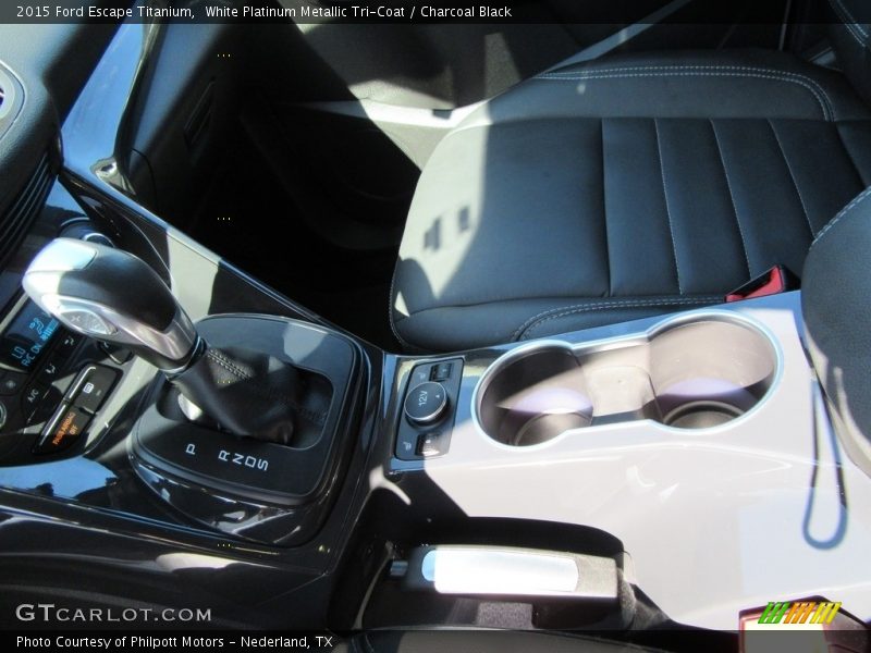 White Platinum Metallic Tri-Coat / Charcoal Black 2015 Ford Escape Titanium