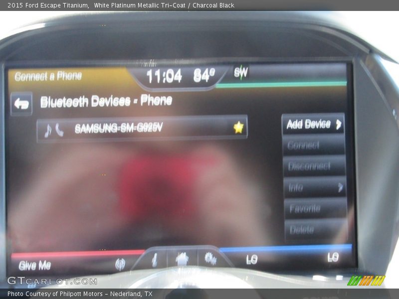 White Platinum Metallic Tri-Coat / Charcoal Black 2015 Ford Escape Titanium