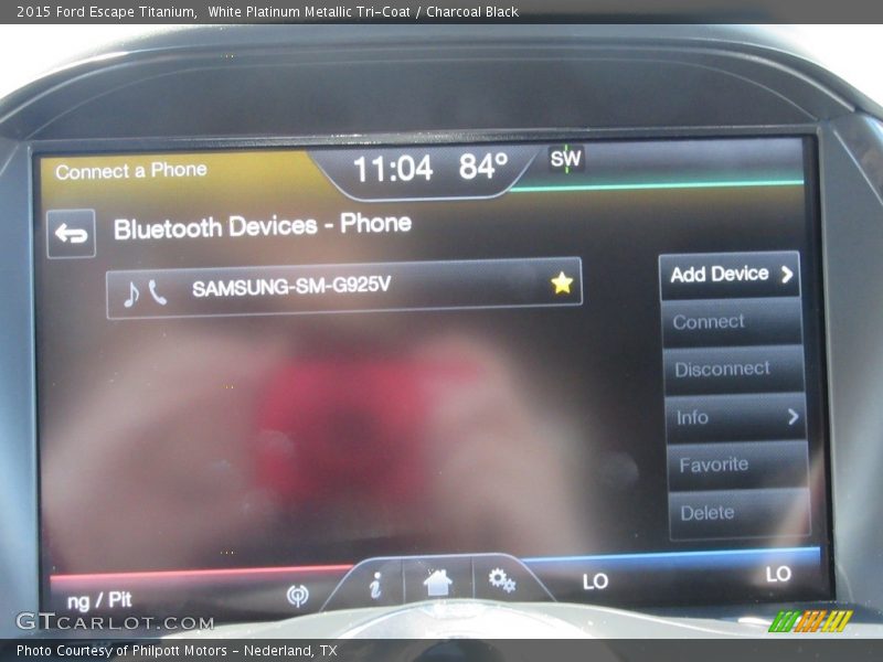 White Platinum Metallic Tri-Coat / Charcoal Black 2015 Ford Escape Titanium