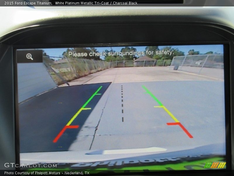 White Platinum Metallic Tri-Coat / Charcoal Black 2015 Ford Escape Titanium