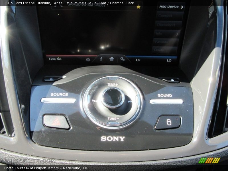 White Platinum Metallic Tri-Coat / Charcoal Black 2015 Ford Escape Titanium