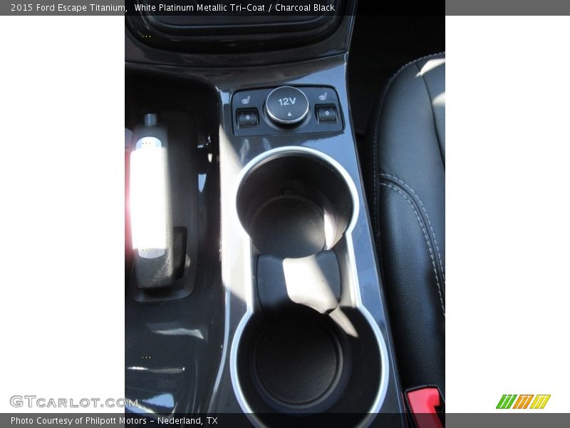 White Platinum Metallic Tri-Coat / Charcoal Black 2015 Ford Escape Titanium