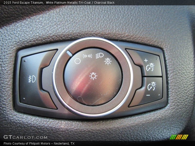 White Platinum Metallic Tri-Coat / Charcoal Black 2015 Ford Escape Titanium