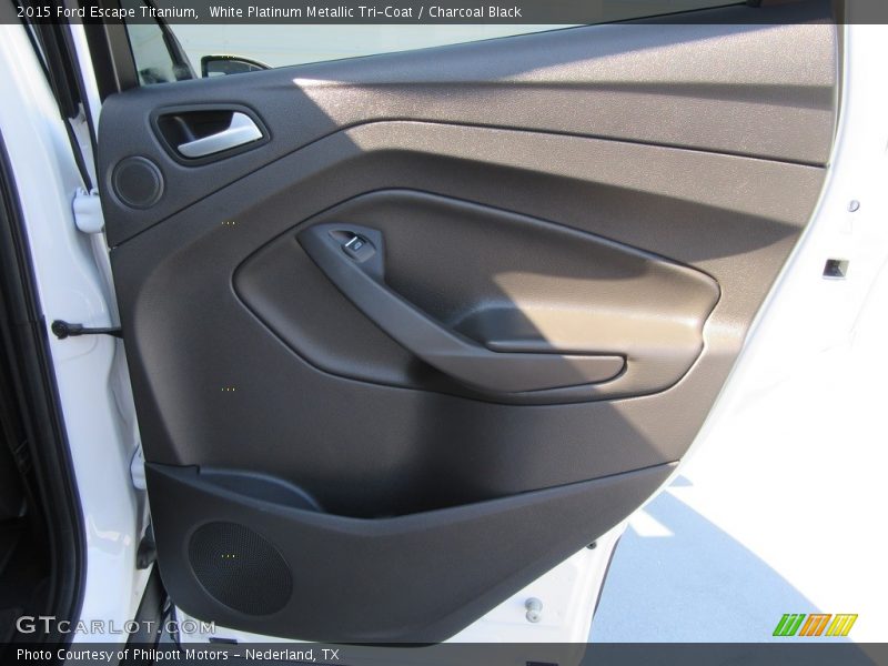 White Platinum Metallic Tri-Coat / Charcoal Black 2015 Ford Escape Titanium