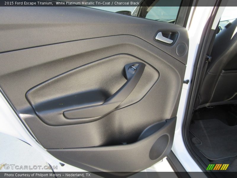 White Platinum Metallic Tri-Coat / Charcoal Black 2015 Ford Escape Titanium