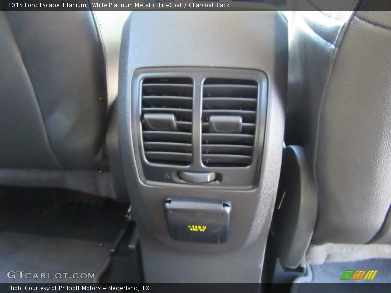 White Platinum Metallic Tri-Coat / Charcoal Black 2015 Ford Escape Titanium