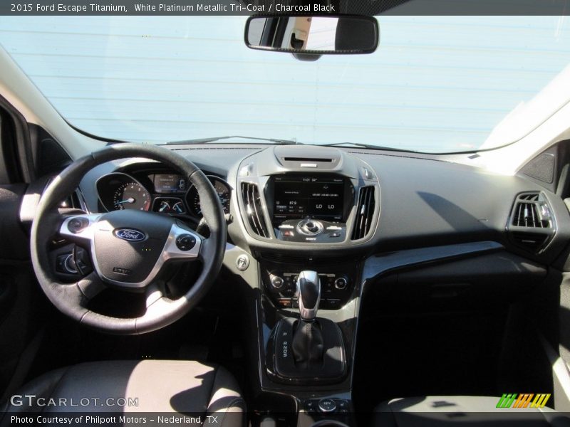 White Platinum Metallic Tri-Coat / Charcoal Black 2015 Ford Escape Titanium