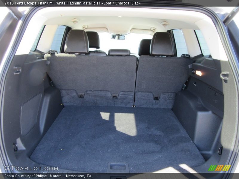 White Platinum Metallic Tri-Coat / Charcoal Black 2015 Ford Escape Titanium