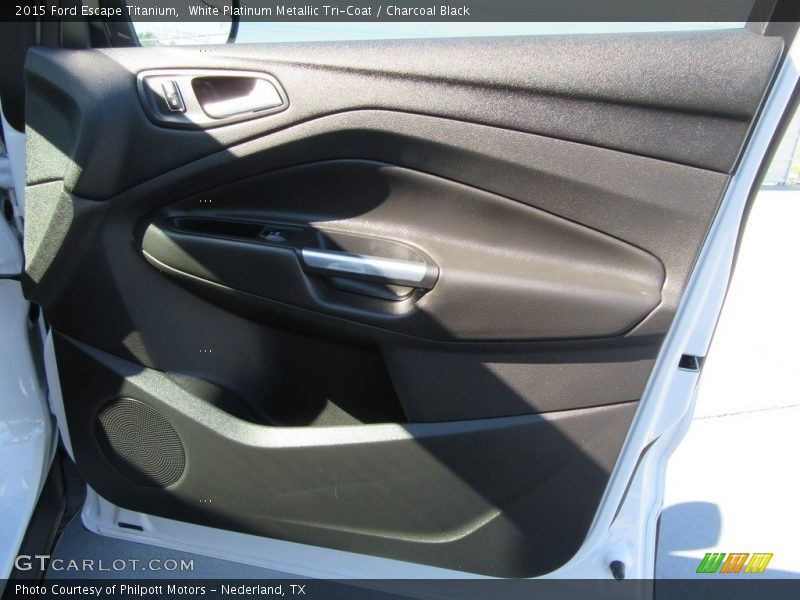 White Platinum Metallic Tri-Coat / Charcoal Black 2015 Ford Escape Titanium