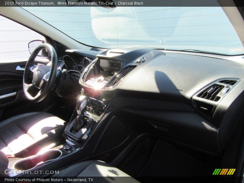 White Platinum Metallic Tri-Coat / Charcoal Black 2015 Ford Escape Titanium