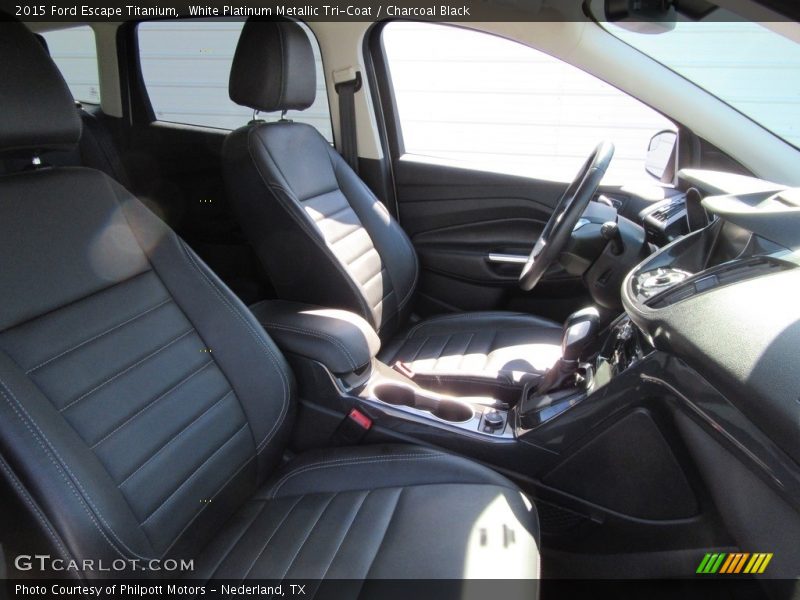 White Platinum Metallic Tri-Coat / Charcoal Black 2015 Ford Escape Titanium