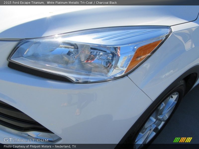 White Platinum Metallic Tri-Coat / Charcoal Black 2015 Ford Escape Titanium