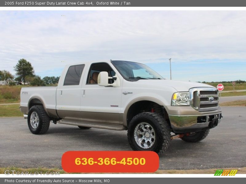 Oxford White / Tan 2005 Ford F250 Super Duty Lariat Crew Cab 4x4