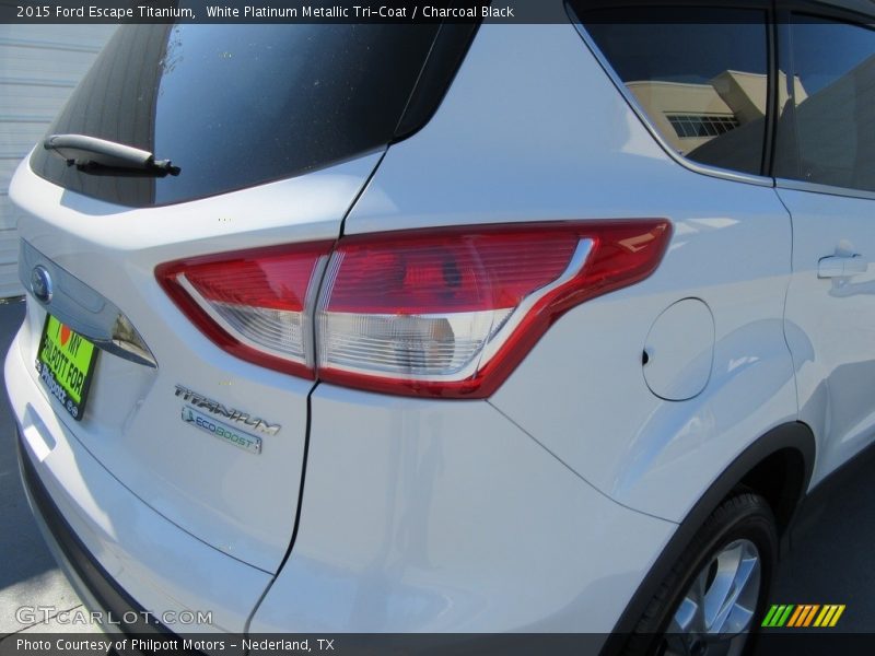 White Platinum Metallic Tri-Coat / Charcoal Black 2015 Ford Escape Titanium